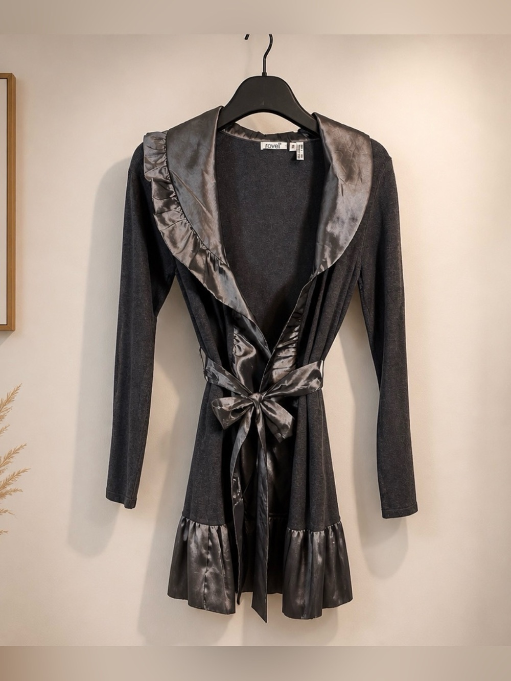Ravel Gray and Silver Cardigan with Satin Trim S Used